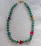 Green aventurine and multicoloured howlite star knotted cord necklace  - Image 5