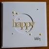 Happy Birthday Card - Yellow and White Polka Dots