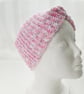 Pink & White Ear Warmer, Twisted Crochet Headband