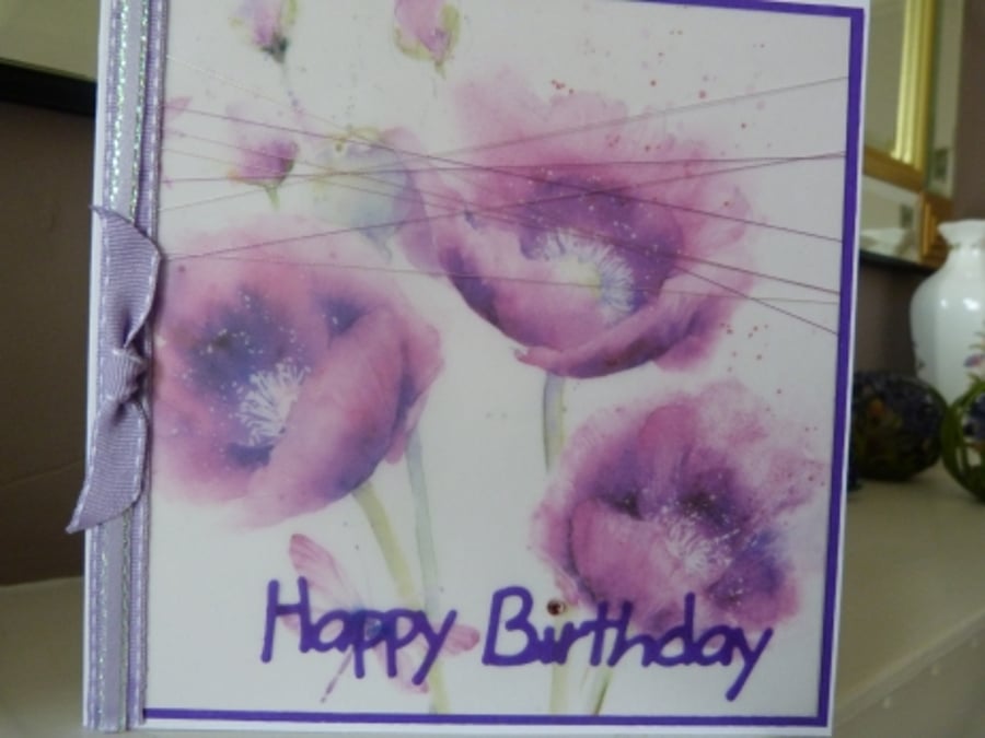 Pink Anemone Vellum Birthday Card