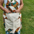 Jazzy patchwork apron with large front pocket