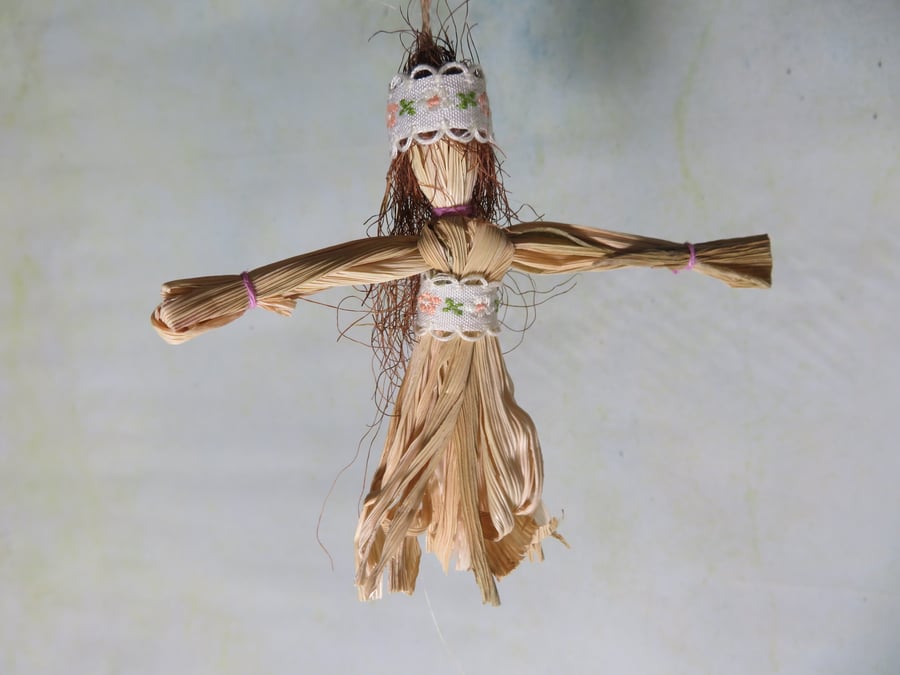 Miniature Hanging Corn Husk Doll