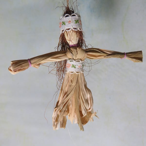Miniature Hanging Corn Husk Doll