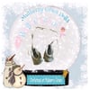 Tiny Silver Satin Ballet Shoes