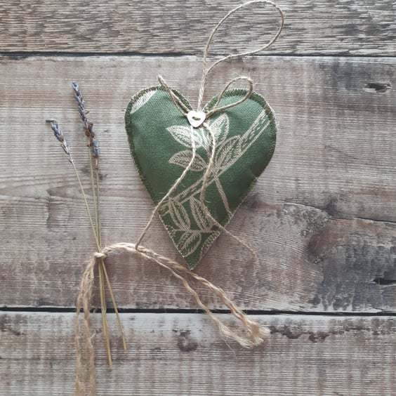 Lavender Filled Fabric Heart Decoration