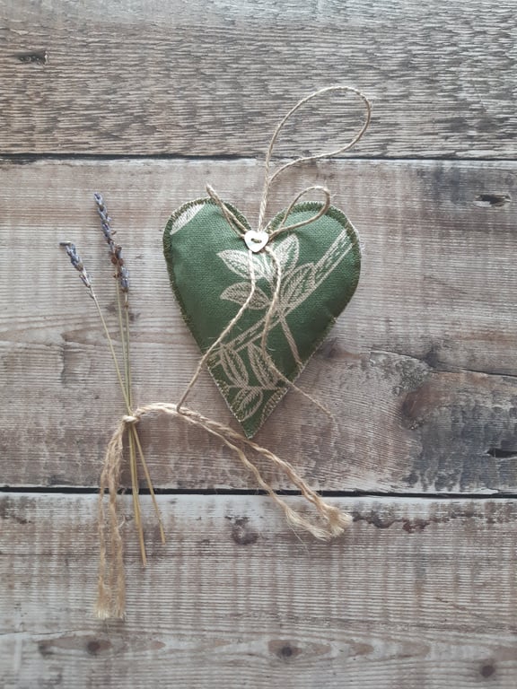 Lavender Filled Fabric Heart Decoration
