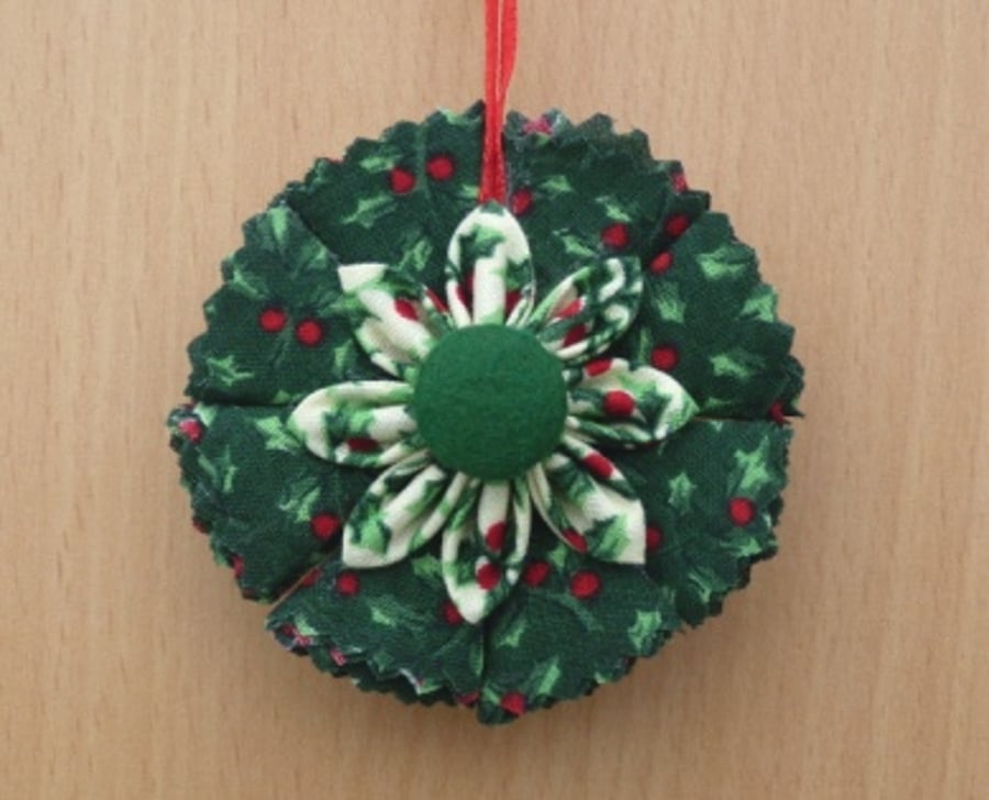 Christmas Tree Decoration In Festive Fabric
