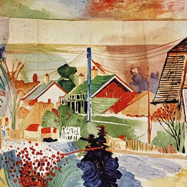 A4 Print Of Mill Floral Colours Norfolk 