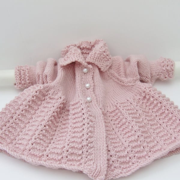 Hand knitted babys matinee coat baby coat tradi Folksy