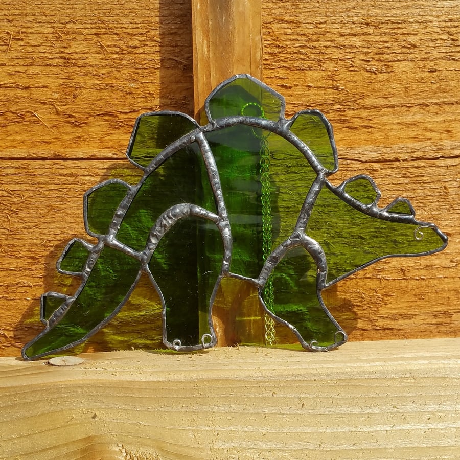 Stained glass Stegasaurus