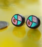 Modern Style Lively Colours Ear Studs - Hand crafted - Unique and Unusual - Image 2