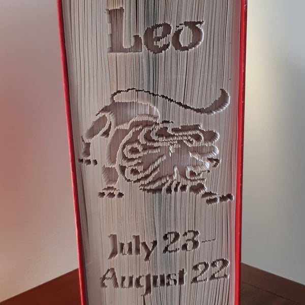 LEO, Zodiac Sign CUT & FOLD Book folding Pattern - EMAILED PDF PATTERN