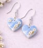 Heart Clay Dangle Earrings – Floral Resin Jewellery, Multiple Colours