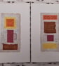 Colourful Combinations Yellow Pink Orange Handstitched Geometric Art Pictures - Image 1