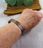 Bangle, Copper Rustic Floral Stamped Cuff - Size Large 7.5 Inch Wrist - Image 4