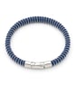 The Cobra Flex - Navy Blue Silver Bead Coil Bracelet