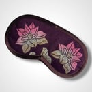 Purple Linen Lotus Flower Lavender Eye Mask