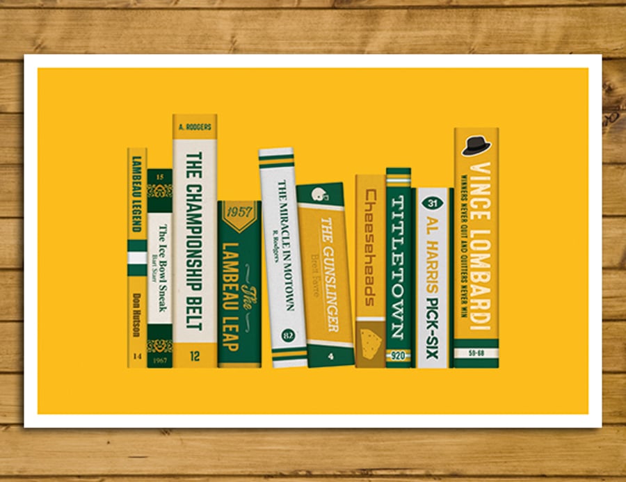 Green Bay Packers - Storied Franchise Poster - Book Cover Spines - Various Sizes