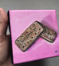 'Bourbon Biscuit', Original Acrylic Painting, Shelf-Sitter Art, Special Gift 