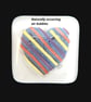 HANDMADE FUSED DICHROIC GLASS 'STRIPY HEART' BROOCH. - Image 2