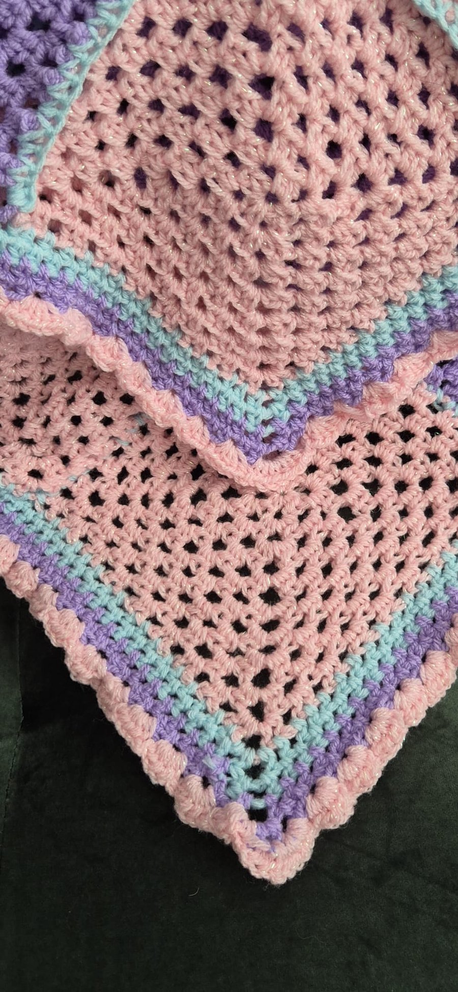 Beautiful Handmade Crochet Lap Blanket or Throw called Mermaid