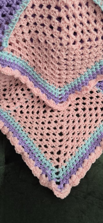 Beautiful Handmade Crochet Lap Blanket or Throw called Mermaid