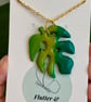Verdant Whisper – Monstera Leaf Necklace - Image 5