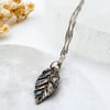 Witchy Solid Fine Recycled Silver Blackberry Leaf Charm Pendant Necklace 