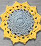 Handmade Crochet Flower Coasters Set of 6 with Basket - Image 2