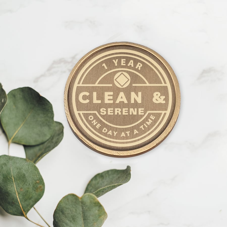 Clean & Serene - Bold: Personalised Narcotics Anonymous Chip Custom Milestone 