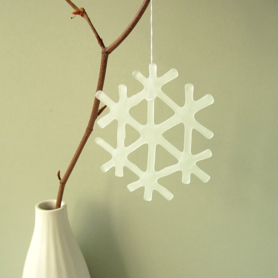 Fused Glass Snowflake, Christmas Decoration
