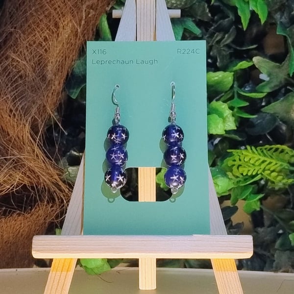 Midnight Blue Sparkly Star earrings