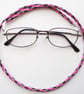 Kumihimo Braided Cotton Glasses Strap or Cord, Pink, Green, Black