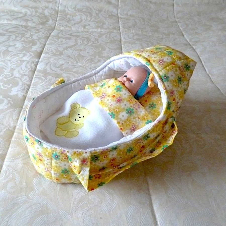 Small Doll's Carrycot with 9inch Free Doll
