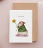 Hey Cutie Card - Cute Hamster Card, Birthday Cards for Her, Children's Party