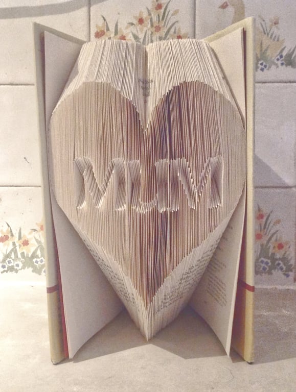 Mum in a Heart MMF Book Folding Pattern - EMAILED PDF PATTERN