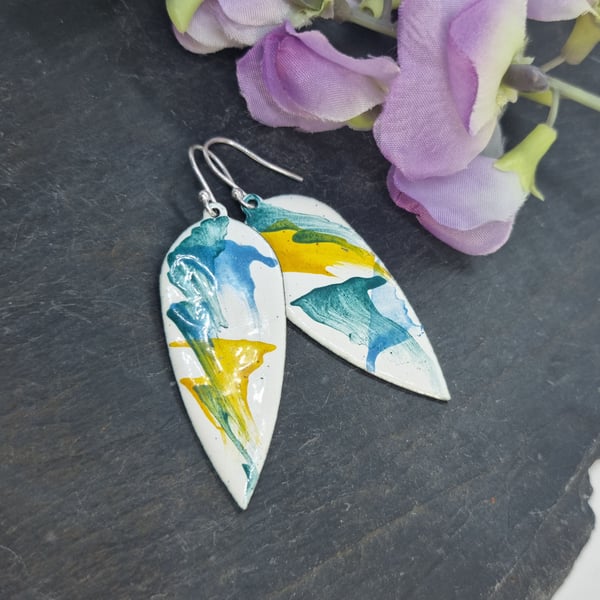 Abstract Colour statement earrings