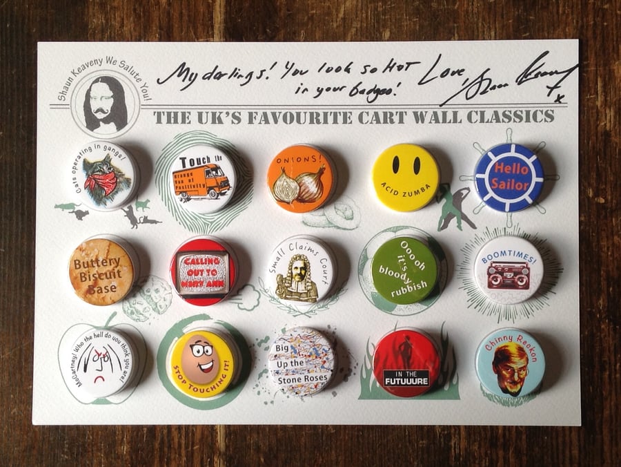 Limited Edition Signed Shaun Keaveny Cart Wall Badge Art Piece. A4. 