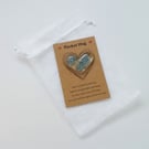 Heart pocket hug, fused glass heart, comfort token, letterbox gift, token gift. 
