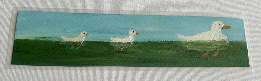 Duck bookmark .original artwork handmade painted