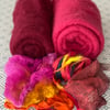 Nuno Felt Hat and Cowl on a Ball Course - Pink, Red, Orange,Gold Materials Kit