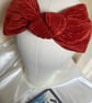Jeany - Rust Red Pleated 40s Style Turban Headband