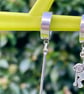 HANGING MONKEY HUGGIE HOOPS mismatched earrings Silver plate cute - Image 3