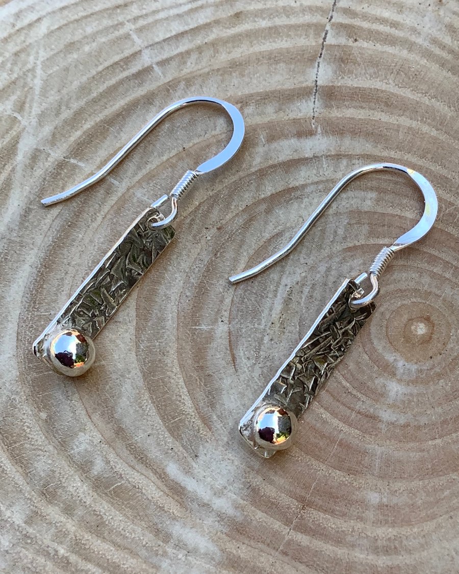 Hammered silver earrings