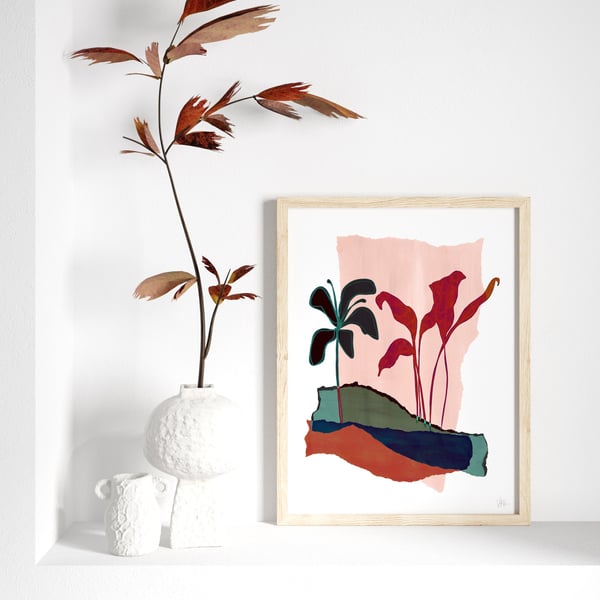 Lily Leaf Abstract Art Print
