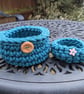 Crochet container, storage pot, bathroom decor, desk tidy, recycled - Image 7