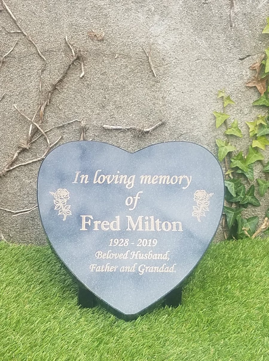 Memorial Grave Marker Heart Grave Plaque Memorial Cemetery Stone Grave Stone