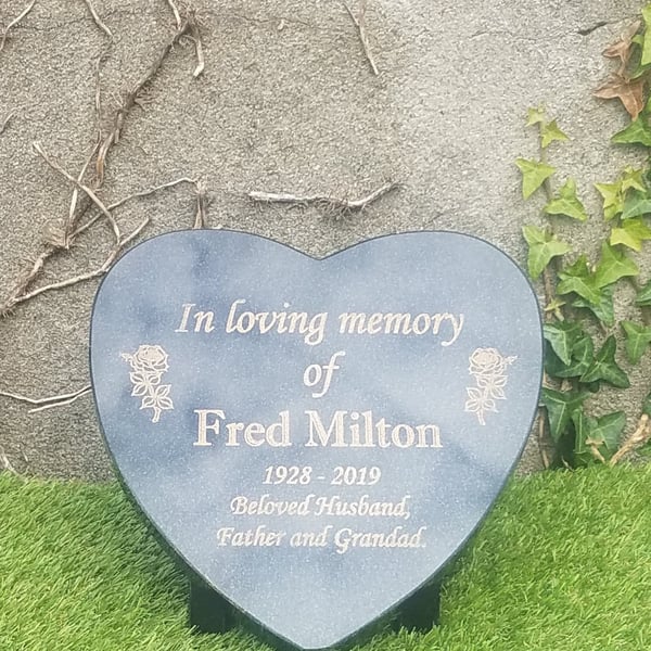 Memorial Grave Marker Heart Grave Plaque Memorial Cemetery Stone Grave Stone