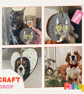 Pet portrait wooden disc hanging decoration, dog portrait, craft drop