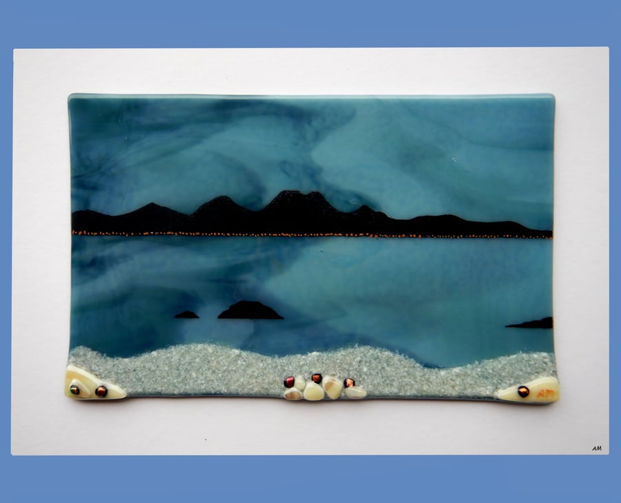 Handmade Fused Glass 'Isle of Jura' Painting